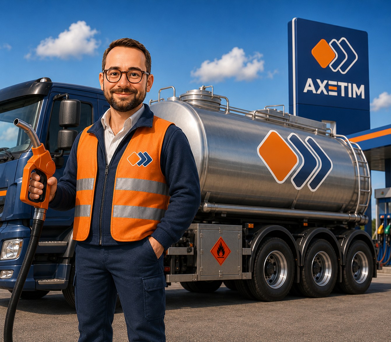 Axetim - șofer și cisternă